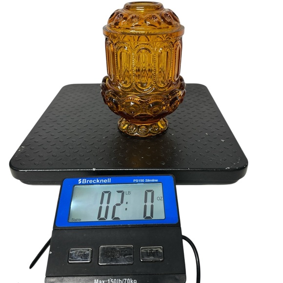 LE Smith Moon & Star Amber 2 piece Fairy Lamp candle holder excellent condition - Picture 9 of 9